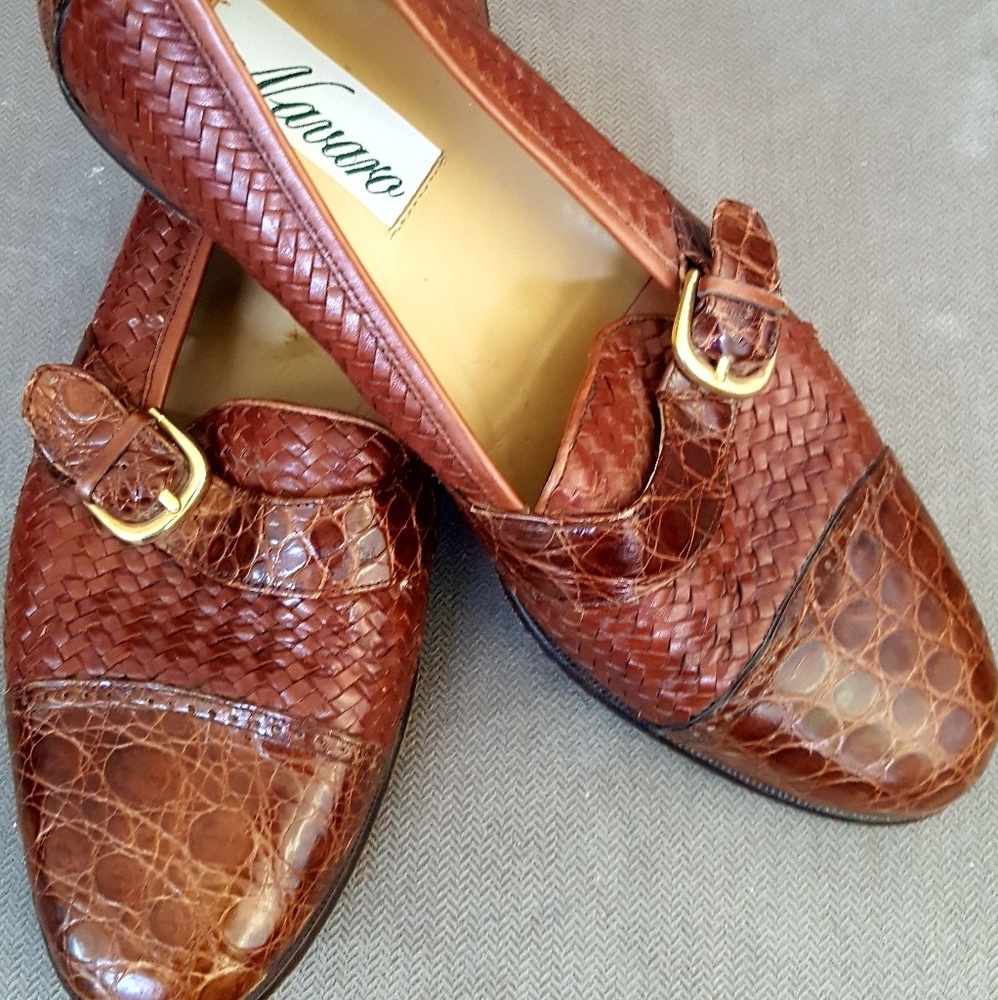 Men's Sz 10 Crocodile Navaro Shoes